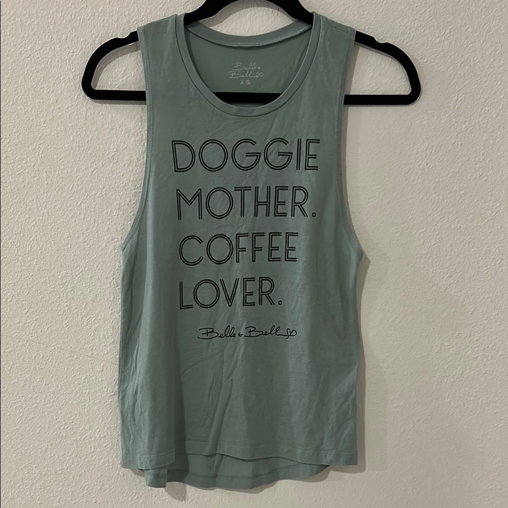 Doggie Mother Coffee Lover Tank Top - mint color
